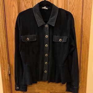 Gorgeous Mystree Waffle Textured Peplum Button-Down Top